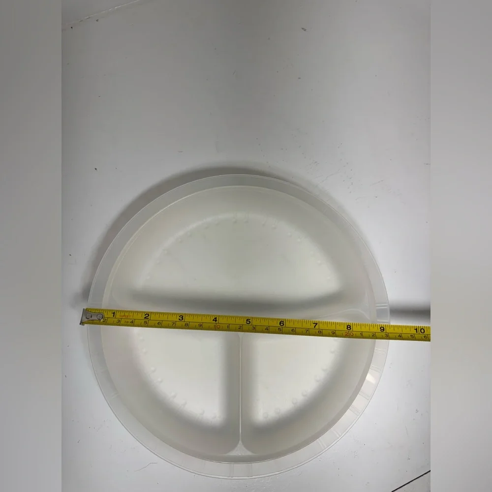 Set of 4 Vintage Anchor Hocking MicroWare‎ Divided Plate Color: Clear